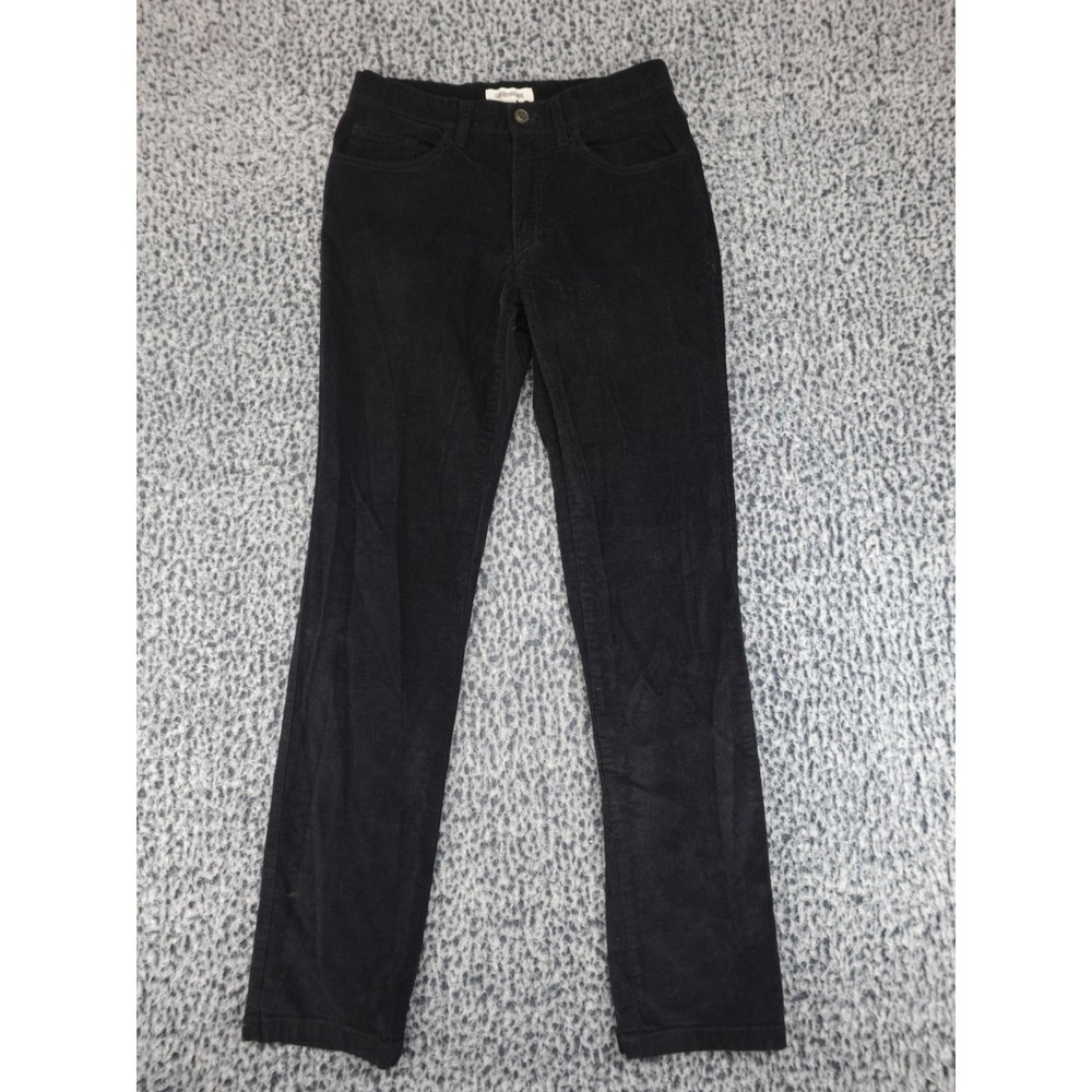Good Threads Corduroy Pants Womens 28x32 Black Slim Straight Mid Rise‎ Fine Wale